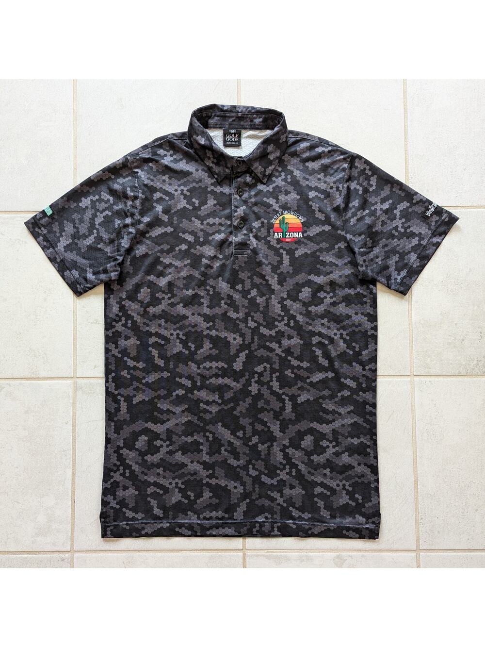 Golf Gods Men's Medium Golf Polo Shirt Golf Balled Arizona Showdown Camouflage